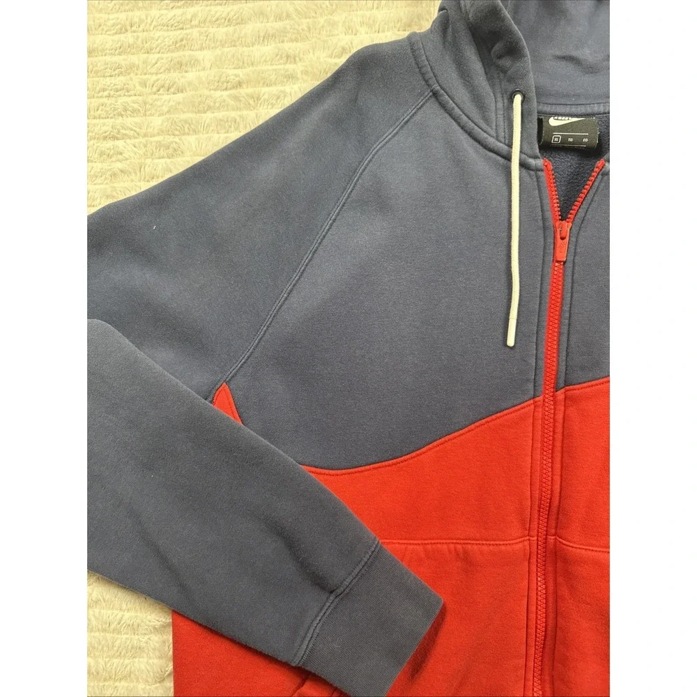 Nike Sportswear Swoosh Full Zip Hoodie Mens XL Red Blue White Nice Warm Comfy